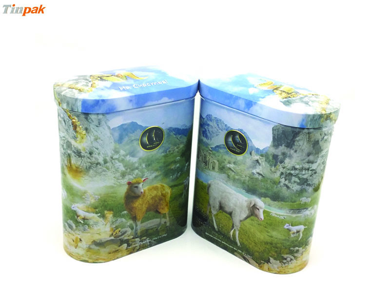 oval  ceylon tea tin box
